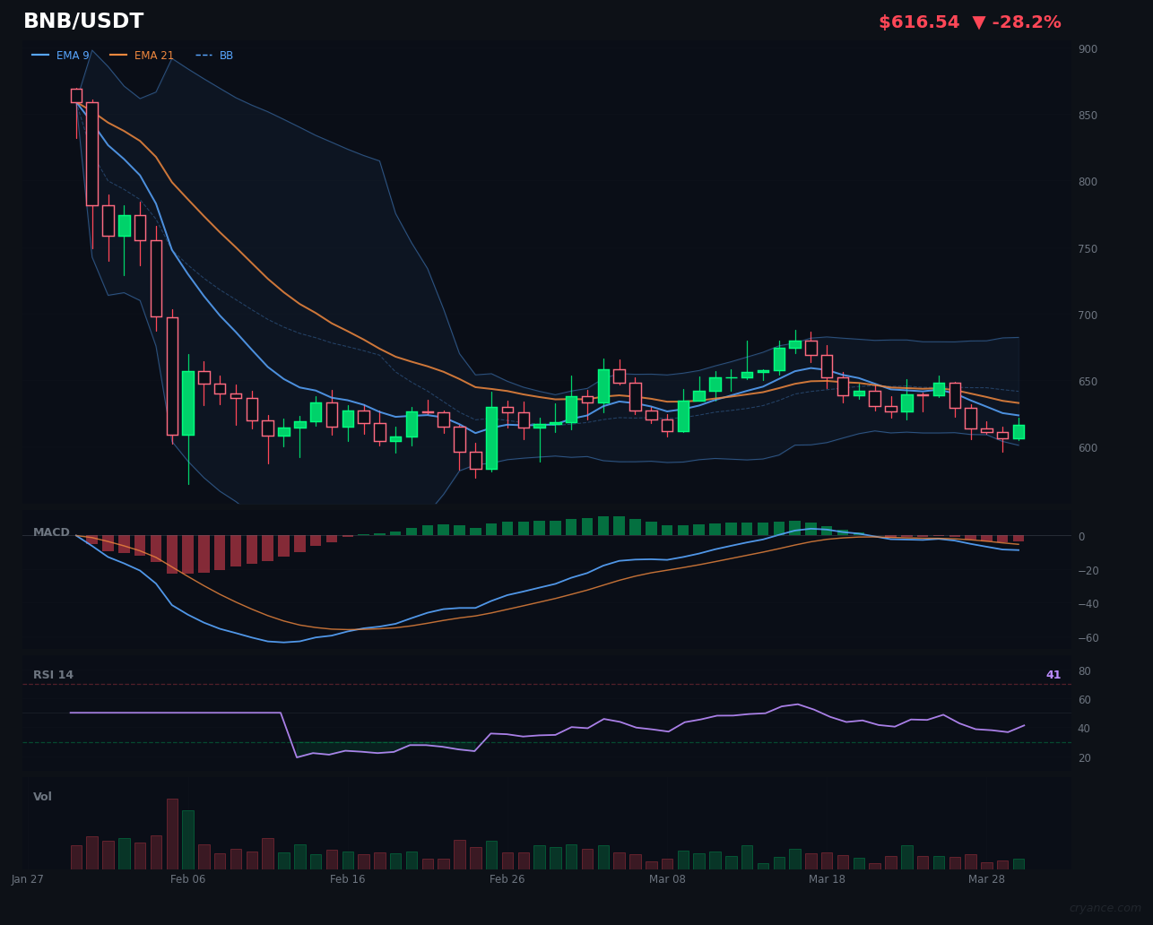 BNB Shifts from Trending to Volatile